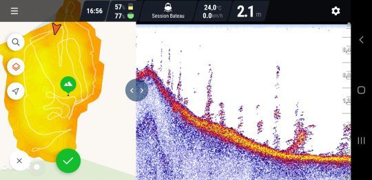 La fonction GPS permet de créer des cartes bathymétriques et de créer des points GPS