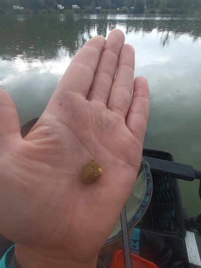 on forme une boule qui recouvre l'hameçon