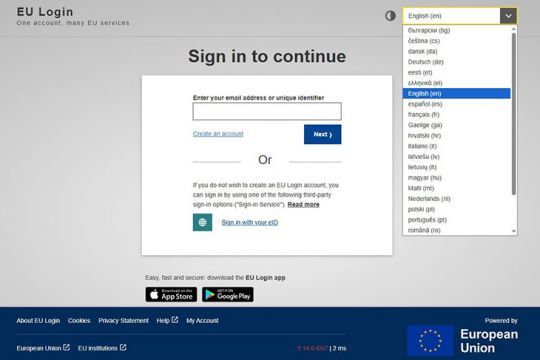 Dès le début, choisissez la langue "français" en haut à droite