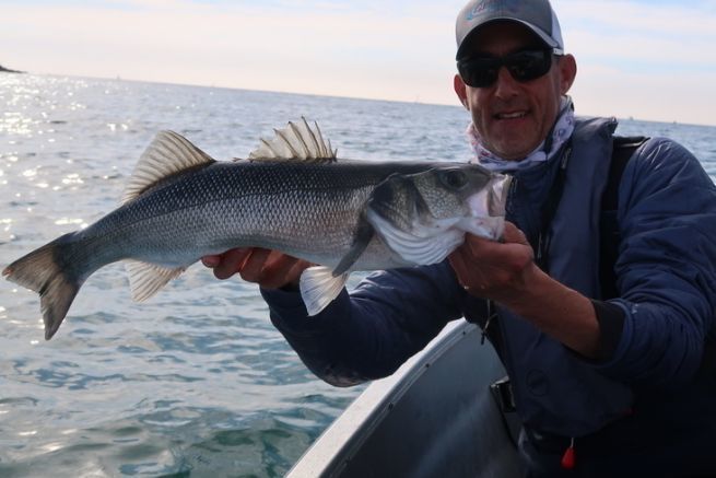 La pesca con streamer tambin permite capturar bonitas lubinas como este ejemplar bretn