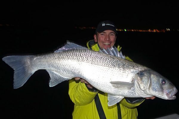 Enorme barra tomada en barco al atardecer